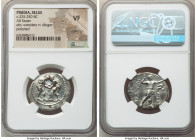 PISIDIA. Selge. Ca. 325-250 BC. AR stater (27mm, 12h). NGC VF, scratches, polished. Two wrestlers grappling, AΛ between, all in dotted circle / EΣTFEΔ...