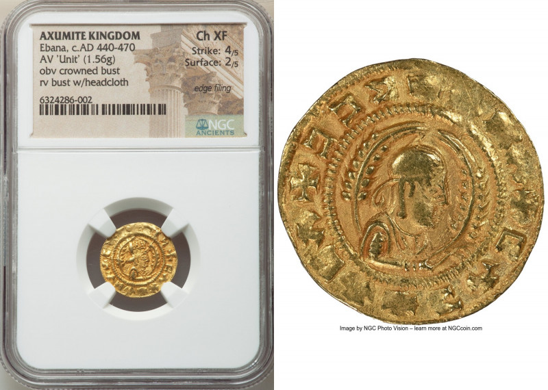 AXUMITE KINGDOM. Ebana (ca. AD 440-470). AV tremissis or unit (17mm, 1.56 gm, 11...