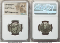SYRIA. Antioch. Nero (AD 54-68). AR tetradrachm (24mm, 12h). NGC Choice Fine. Dated Regnal Year 9 and Year 111 of the Caesarean Era (AD 62/3). NERΩN K...