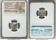 Vitellius (late April-20 December AD 69). AR denarius (18mm, 3.32 gm, 7h). NGC VF 4/5 - 2/5. Spanish mint (Tarraco?), ca. January-June AD 69. A VITELL...