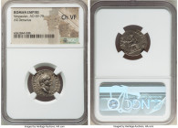 Vespasian (AD 69-79). AR denarius (20mm, 5h). NGC Choice VF. Rome, AD 75. IMP CAESAR VESPASIANVS AVG, laureate head of Vespasian right / PON MAX-TR P ...