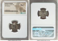 Domitian, as Augustus (AD 81-96). AR denarius (18mm, 6h). NGC Choice Fine. Rome, AD 14 September AD 90-13 September AD 91. IMP CAES DOMIT AVG-GERM P M...