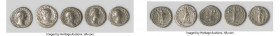 ANCIENT LOTS. Roman Imperial. Lot of five (5) AR denarii. VF-Choice VF. Includes: Five Roman Imperial AR denarii, various rulers and types. Total of f...