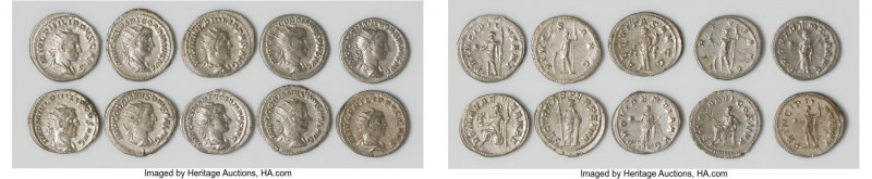 ANCIENT LOTS. Roman Imperial. Lot of ten (10) AR antoniniani. Choice VF-Choice A...