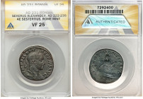 ANCIENT LOTS. Roman Imperial. Severus Alexander (AD 222-235). Lot of four (4) AE sestertii. NGC/ANACS Fine-VF, die shift, scratches, attempted piercin...