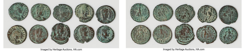 ANCIENT LOTS. Roman Imperial. Ca. mid-late 4th century AD. Lot of ten (10) AE3/4...