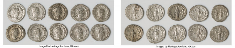 ANCIENT LOTS. Roman Imperial. Ca. mid-3rd century AD. Lot of ten (10) AR and BI ...