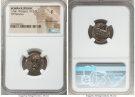ANCIENT LOTS. Mixed. Lot of three (3) AR issues. NGC Fine-AU, bankers marks. Includes: Two AR denarii and one AR drachm, various moneyers, emperors, a...