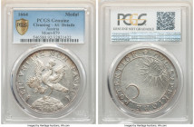 Leopold I silver "Victory at St. Gotthard and Peace with the Turks" Medal 1664 AU Details (Cleaning) PCGS, Vienna mint, Mont-879, Horsky-2049. 42mm. S...