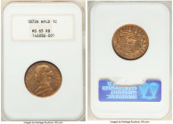 Newfoundland. Victoria Cent 1872-H MS65 Red and Brown NGC, Heaton mint, KM1. Gem with lustrous surfaces and minor flares of violet and red color. 

HI...