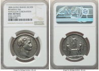 Napoleon silver "Coronation" Medal L'An XIII (1804-Dated) UNC Details (Edge Graffiti) NGC, Bram-326. 33mm. By Andrieu. NAPOLEON EMPEREUR His laureate ...