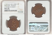 Middlesex. Political copper 1/2 Penny Token ND (1790's) MS61 Brown NGC, D&H-1038A. Anti-slavery token. Edge: PAYABLE IN DUBLIN. "AM I NOT A MAN AND A ...