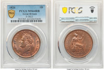 George IV Penny 1826 MS64 Red and Brown PCGS, KM693, S-3823. Lustrous with patches of cobalt toning on brown surfaces, much of the original red still ...
