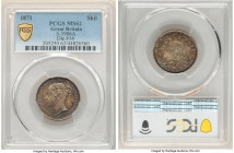 Victoria Shilling 1871 MS62 PCGS, KM734.2, S-3906A. Young head type. Die #14. Orange highlights amidst cobalt brown tone. 

HID09801242017

© 2022 Her...
