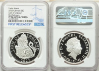 Elizabeth II silver Proof "Lion of England" 2 Pounds (1 oz) 2022 PR70 Ultra Cameo NGC, KM-Unl. Royal Tudor Beasts series. First releases. Limited Edit...