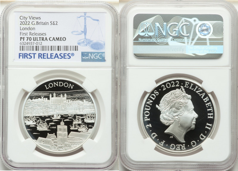 Elizabeth II silver Proof "City Views - London" 2 Pounds ( 1 oz) 2022 PR70 Ultra...