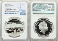 Elizabeth II silver Proof "City Views - London" 2 Pounds ( 1 oz) 2022 PR70 Ultra Cameo NGC, KM-Unl. City Views series. First Releases. Limited Edition...