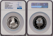 Elizabeth II silver Proof "King James I" 10 Pounds (5 oz) 2022 PR70 Ultra Cameo NGC, KM-Unl. Mintage: 281. British Monarchs series. First releases. Ho...