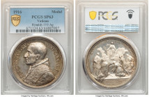 Papal States. Benedict XV silver Specimen "Prayer for World Peace" Medal Anno II (1916) SP63 PCGS, Rinaldi-110. 43mm. By Bianchi. BENEDICTVS XV PONT M...
