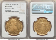 Charles IV gold 8 Escudos 1802 Mo-FT AU Details (Reverse Scratched) NGC, Mexico City mint, KM159, Cal-1645, Onza-1037. A gold 8 Escudo with buttery fi...