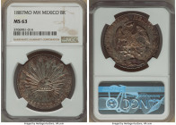 Republic 8 Reales 1887 Mo-MH MS63 NGC, Mexico City mint, KM377.10, DP-Mo72. A beautiful 8 Reales with traces of violet luster. 

HID09801242017

© 202...