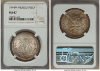 Estados Unidos Peso 1944-M MS67 NGC, Mexico City mint, KM455. An exquisite Gem Mint State Peso with incredible electric luster. 

HID09801242017

© 20...