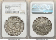 Holland. Provincial 28 Stuivers (Floijn) ND (1693) VF Details (Cleaned) NGC, KM69.13. Countermark (XF Standard) HOL on Overyssel 28 Stuivers 1685 KM55...