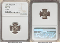 Charles II Cob 1/2 Real 1689-L Clipped NGC, Lima mint, KM22, Cal-126. 1.17gm. Bearing a full monogram and date, with minor saltwater corrosion. From t...