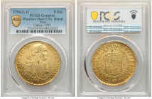 Charles IV gold 8 Escudos 1794 LM-IJ UNC Details (Planchet Flaw) PCGS, Lima mint, KM101, Cal-1593. AGW 0.7615 oz. 

HID09801242017

© 2022 Heritage Au...