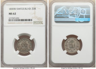 Confederation Pair of Certified Assorted Multiple Rappen NGC, 1) 10 Rappen 1873-B - MS65, KM6 2) 20 Rappen 1859-B - MS62, KM7 Bern mint. Sold as is, n...