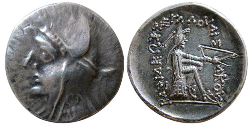 KINGS of PARTHIA, Phraates I or Mithradates I. Ca 168-132 BC. Silver drachm (4.3...