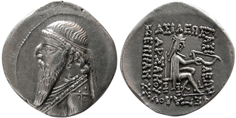 KINGS of PARTHIA. Mithradates II, (121-91 BC). AR Drachm (4.07 gm; 22 mm). Ecbat...