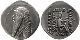 KINGS of PARTHIA. Mithradates II, (121-91 BC). AR Drachm. Ecbatana.