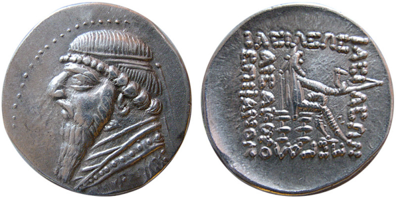 KINGS of PARTHIA. Mithradates II, (121-91 BC). AR drachm (4.20 gm; 20 mm). Ecbat...