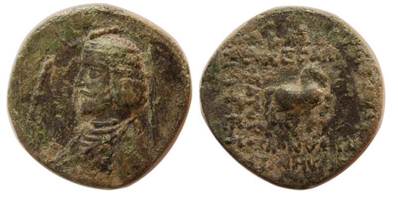 KINGS of PARTHIA. Phraates III. (70/69-58/57 BC). Æ tetrachalkous (2.92 gm; 17 m...