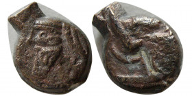 KINGS of PARTHIA. Vologases IV (AD 147-191). Æ dichalkos.