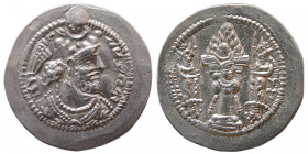 SASANIAN KINGS. Varhran V, 420-438 AD. AR Drachm. Ray "RD" mint.