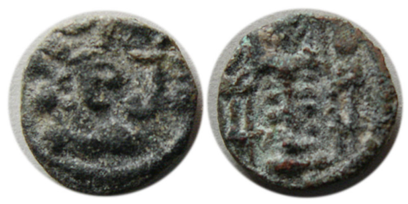 SASANIAN KINGS. Bahram V. 420-438 AD. Æ (1.18 gm; 10 mm). Abbreviated letters of...