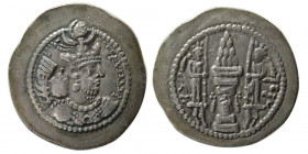 SASANIAN KINGS. Yazdgird II. AD. 438-457. Silver Drachm.