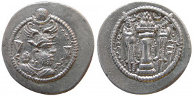 SASANIAN KINGS. Peroz, 3rd crown. AR Drachm. mint: DA (Darabgird)