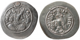 SASANIAN KINGS. Zamasp,  AR Drachm. Rare. "AS" (Aspanvar) mint.
