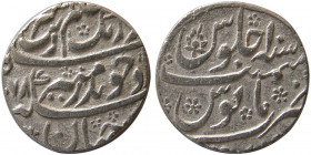 INDIA, Mughal. Aurangzeb, 1658-1707 AD. AR Rupee. (Surat) mint,  Year 10.