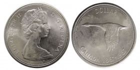 CANADA; Elizabeth II, Regina. 1967. Silver One Dollar.