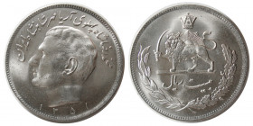 PERSIA, Pahlavi Dynasty. 1351 H. Copper Nickel 20 Rials.
