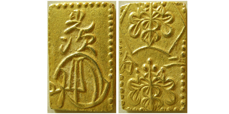 JAPAN. Mutsuhito. Circa 1860s. Gold 2 Bu (2.96 gm; 19mm x 12mm). Nibu-ban kin. n...