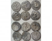 GROUP LOT OF 6 SASANIAN KINGS, Peruz. Silver Drachms.