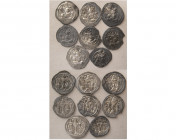 GROUP LOT OF 8 SASANIAN KINGS, Peruz. Silver drachms.