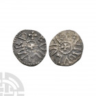 Northumberland - Archbishop Eanbald II / Aethelweard - Base Styca 830-867 A.D. Tertiary phase. Obv: cross in beaded circle with +EVNBVLD VR legend. Re...