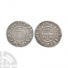 Henry II - London / Fil Aimer - Short Cross Penny 1180 A.D. Class 1a4-5. Obv: facing bust with HENRICVS REX legend. Rev: short voided cross and quatre...