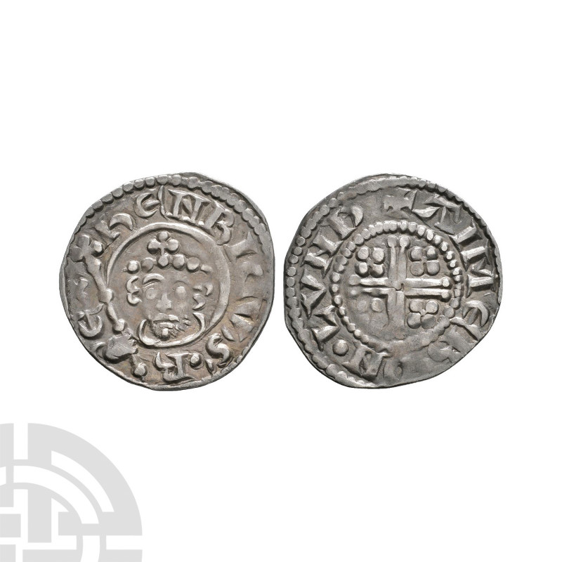 Henry II - London / Aimer - Short Cross Penny 1180-1185 A.D. Class 1b. Obv: faci...